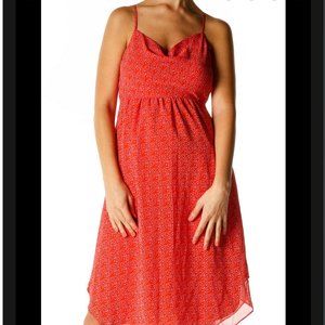 Rachel Roy Red Patterned Spaghetti Strap Dress